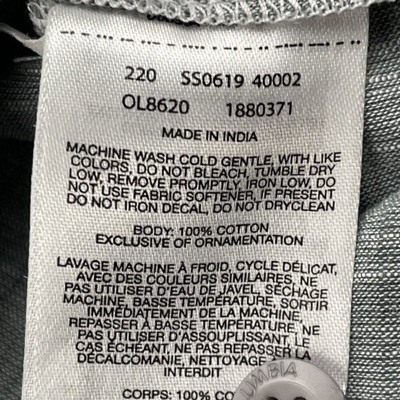 Columbia 1/2 Button Up Shirt Women's M Short Sleeve Blue Plaid Cotton - Picture 7 of 10